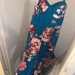 Blue floral jumpsuit